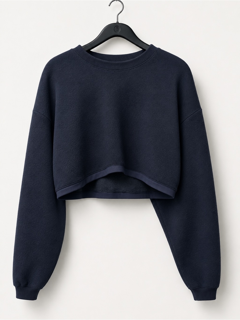ALO Yoga Black Cropped Crew Sweatshirt - Picture 2 of 7